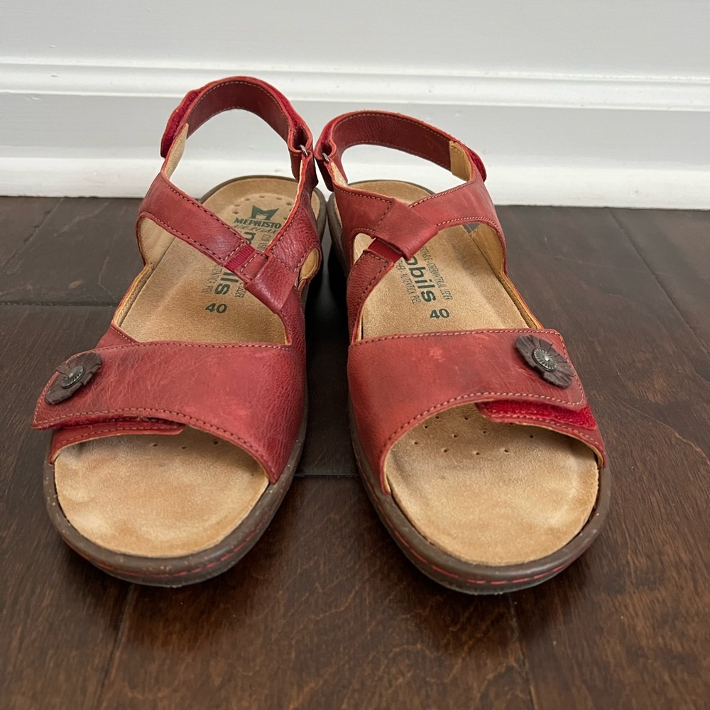 Mephisto Mobils Air Relax Sandals leather red 40 - Picture 2 of 6